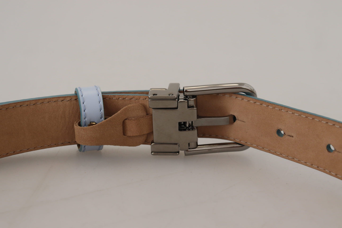 Dolce & Gabbana Sleek Light Blue Leather Belt