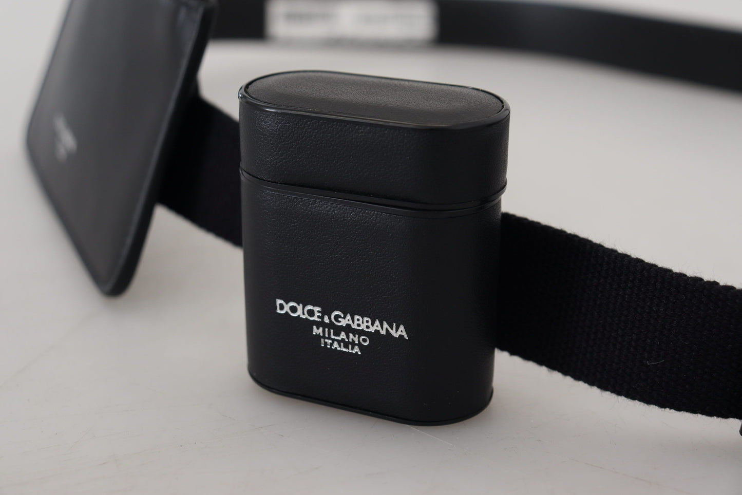 Dolce & Gabbana Elegant Leather Belt with Airpod Case & Coin Purse