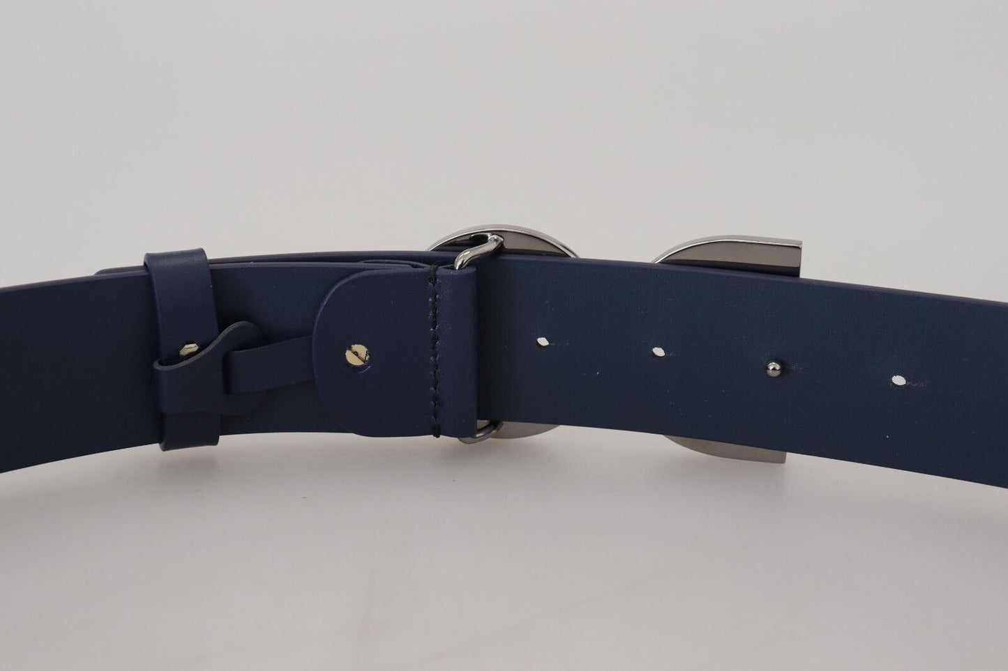 Dolce & Gabbana Elegant Blue Leather Belt with DG Buckle