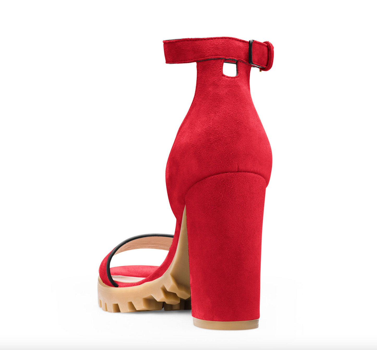 Stuart Weitzman Chic Suede Lug Sole Winona Sandals in Red