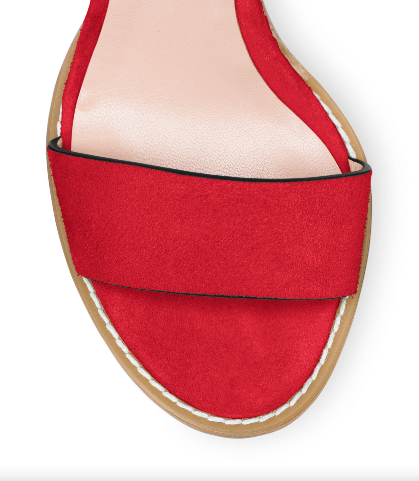 Stuart Weitzman Chic Suede Lug Sole Winona Sandals in Red