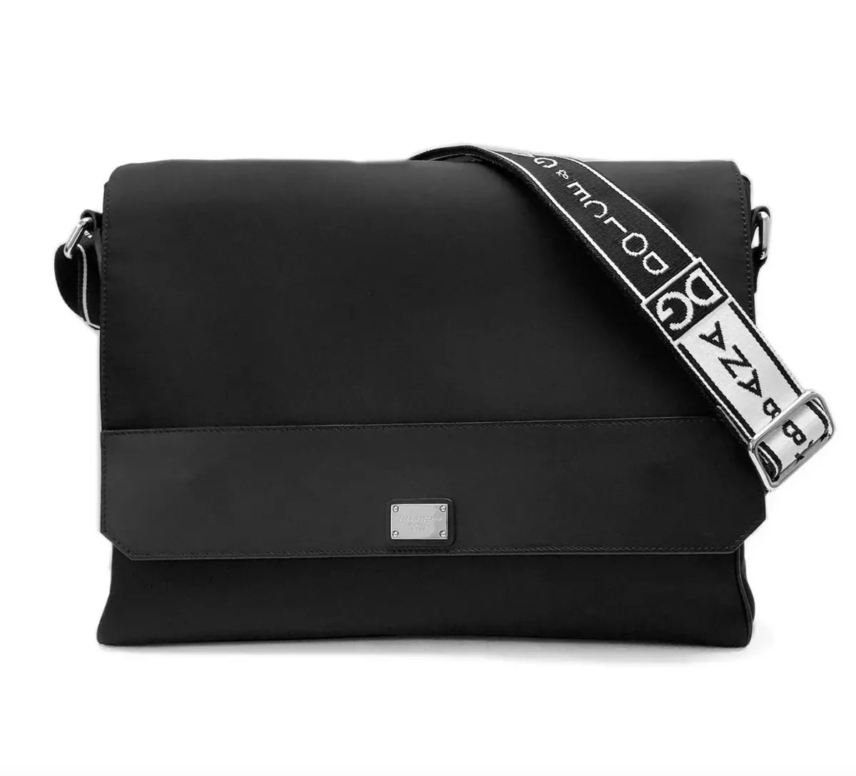 Dolce & Gabbana Elegant Black Nylon Messenger with Calfskin Details