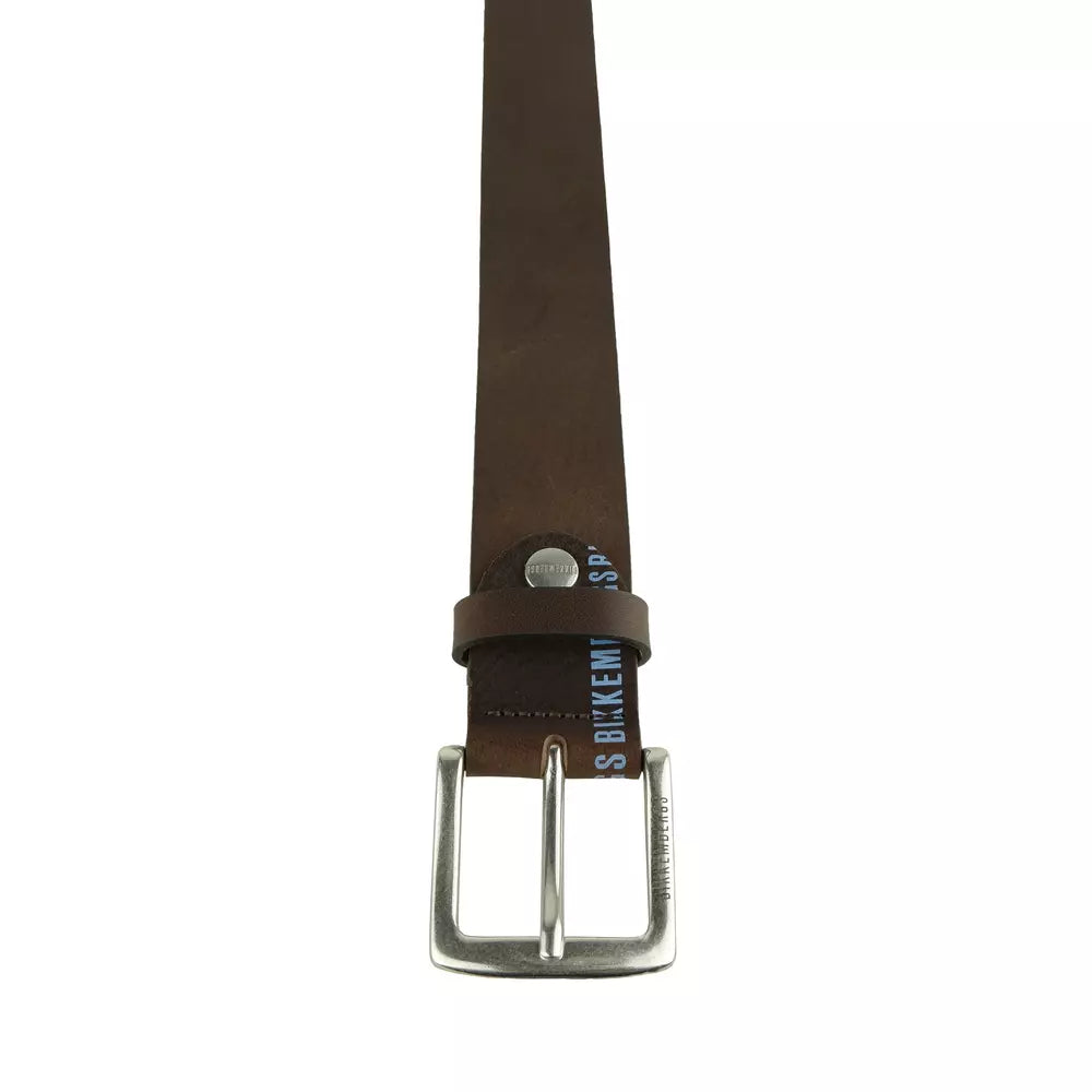 Bikkembergs Dapper Dark Brown Calfskin Leather Belt