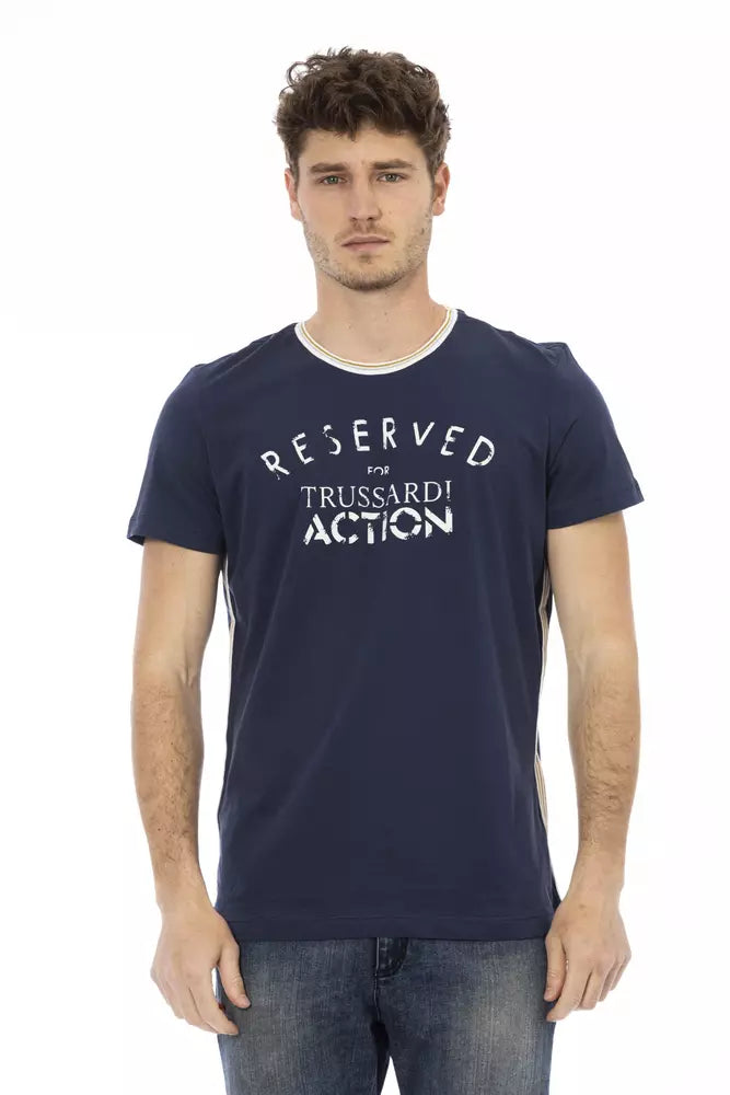 Trussardi Action Blue Cotton Men T-Shirt