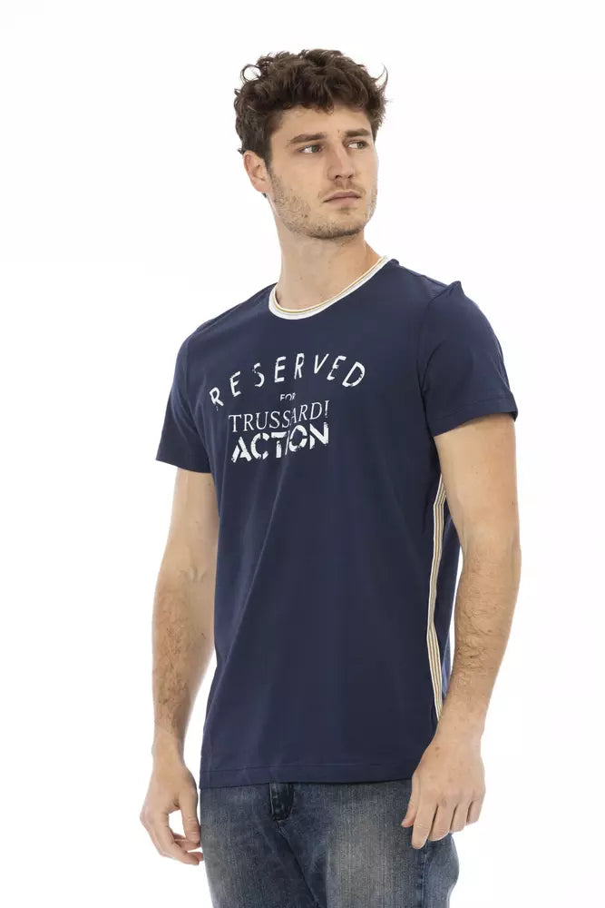 Trussardi Action Blue Cotton Men T-Shirt