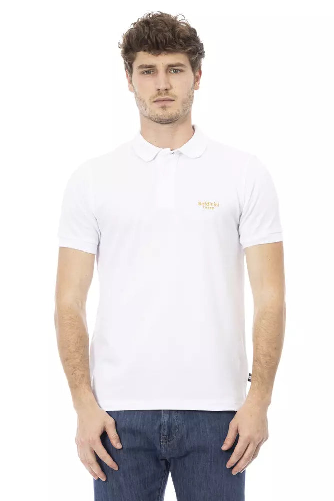 Baldinini Trend White Cotton Men Polo Shirt