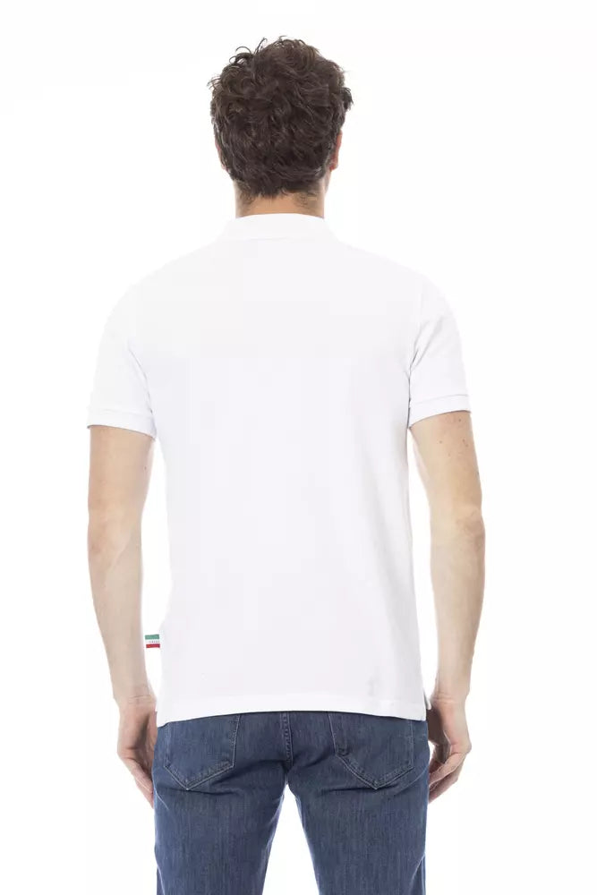 Baldinini Trend White Cotton Men Polo Shirt