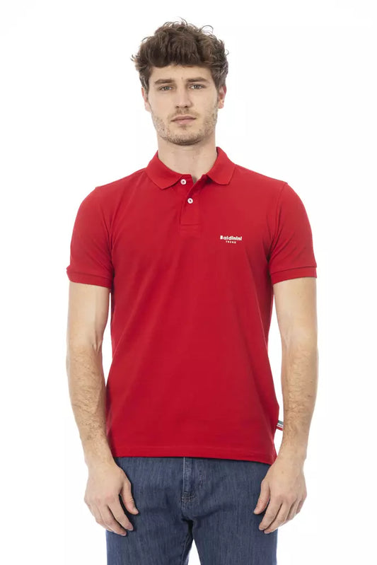 Baldinini Trend Red Cotton Men Polo Shirt