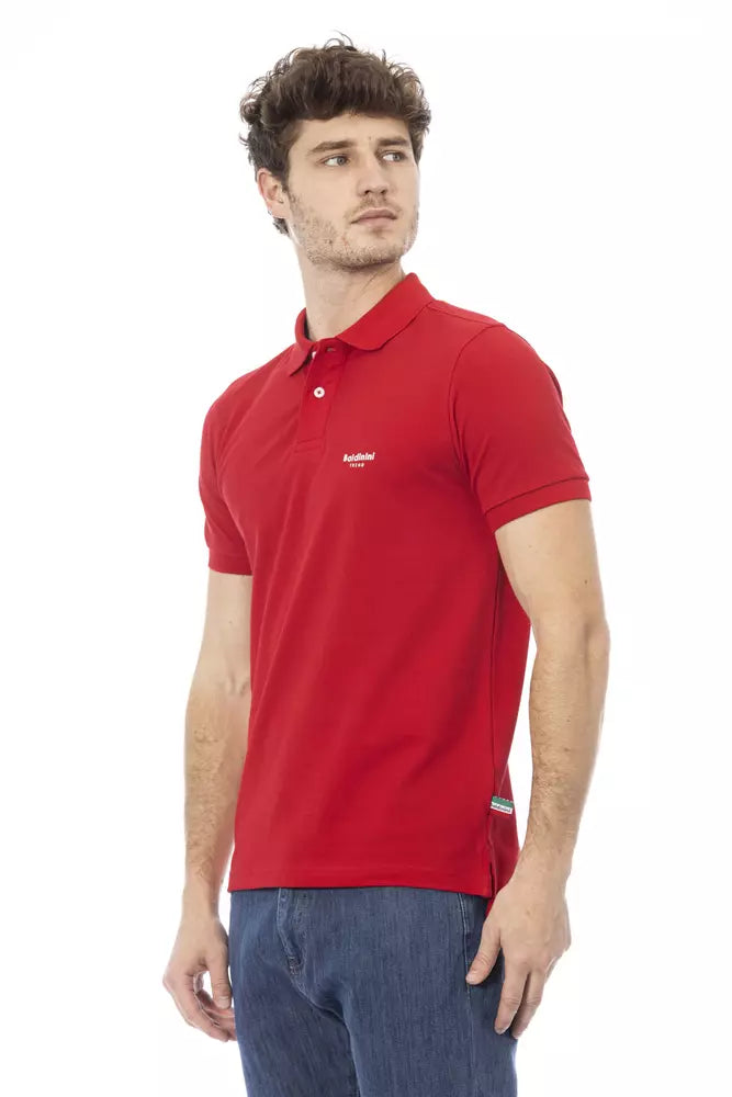 Baldinini Trend Red Cotton Men Polo Shirt