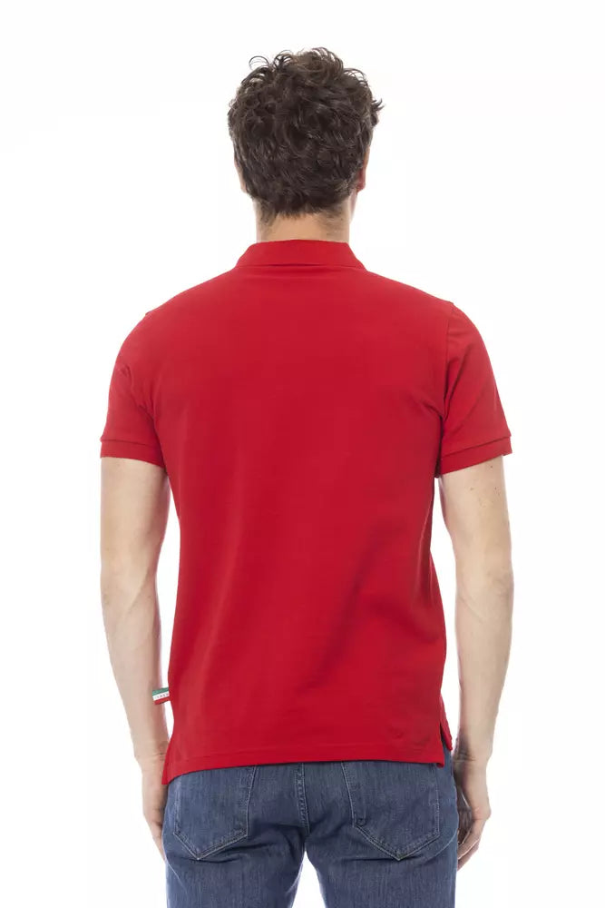 Baldinini Trend Red Cotton Men Polo Shirt