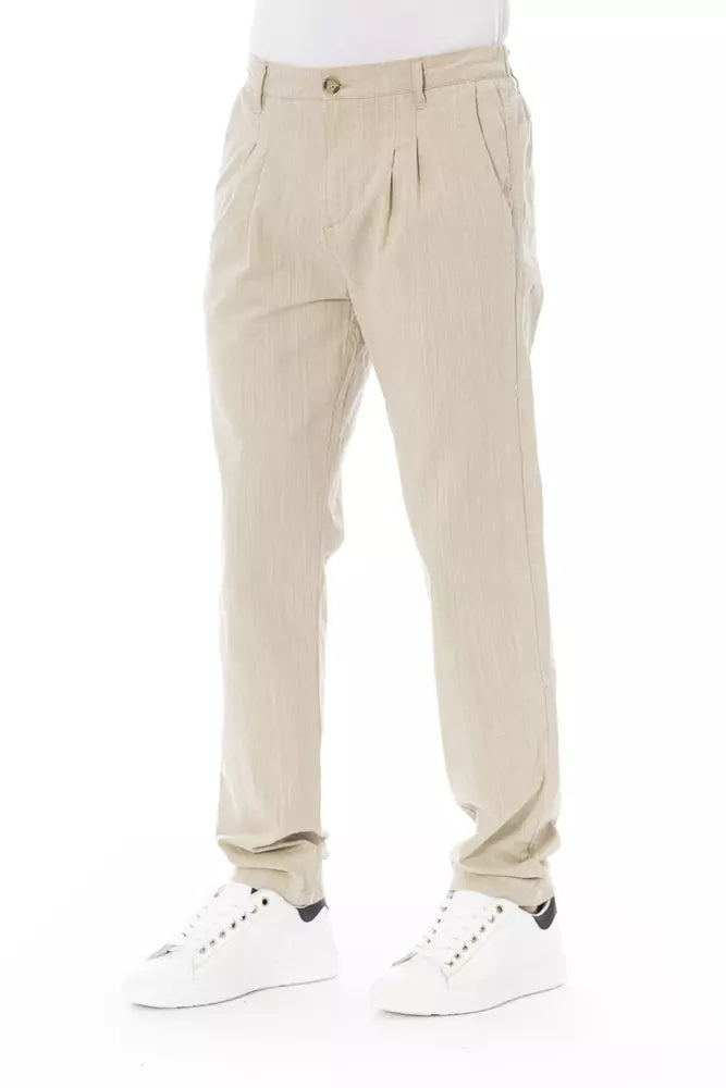 Baldinini Trend Beige Cotton Men Chino Pant