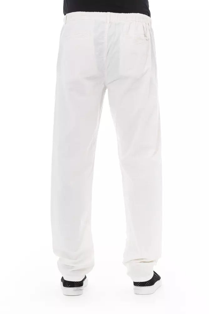 Baldinini Trend White Cotton Men Chino Trouser