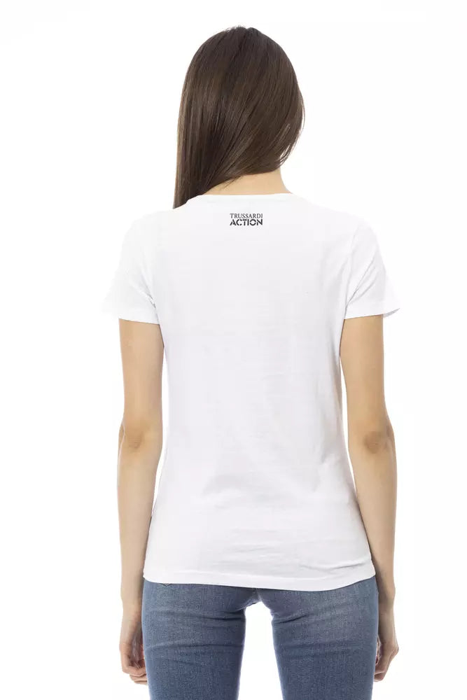 Trussardi Action White Cotton Women T-Shirt