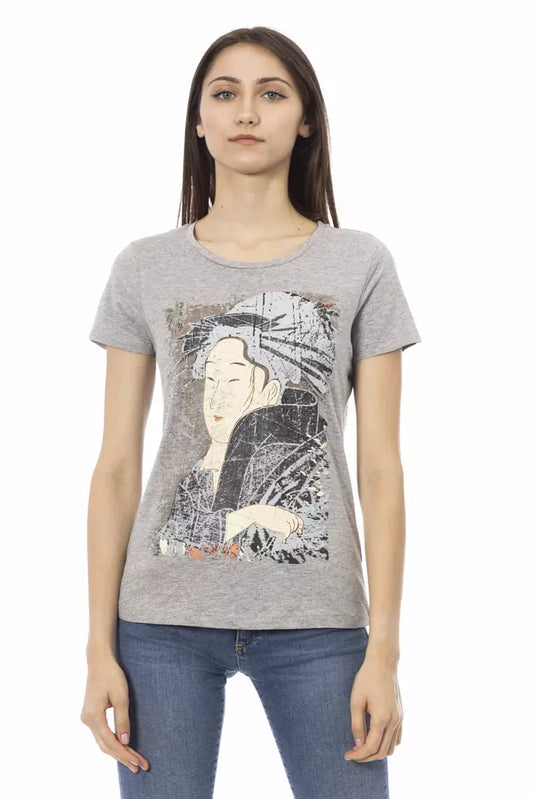 Trussardi Action Gray Cotton Women T-Shirt