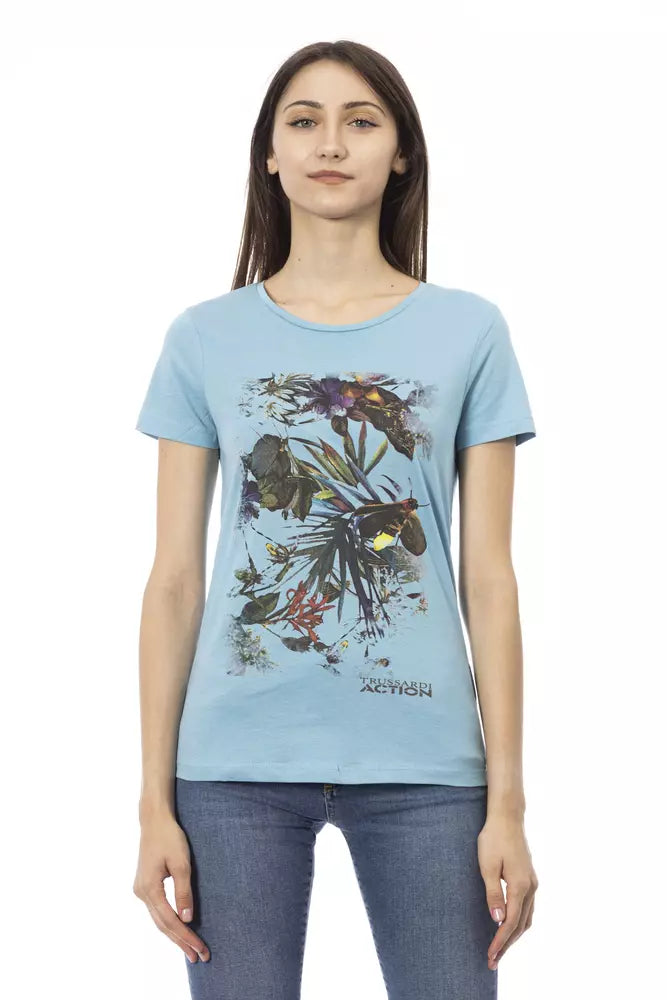 Trussardi Action Light Blue Cotton Women Top