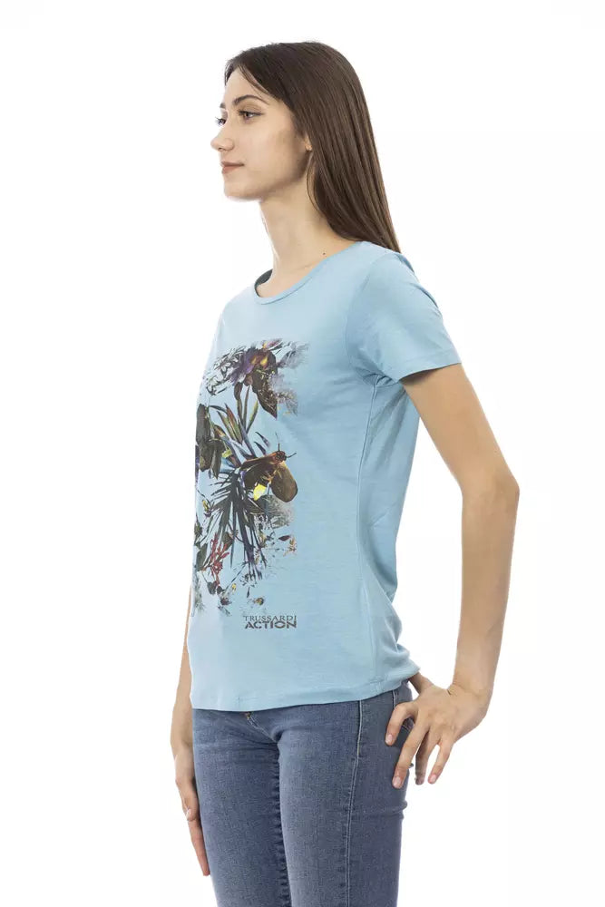 Trussardi Action Light Blue Cotton Women Top