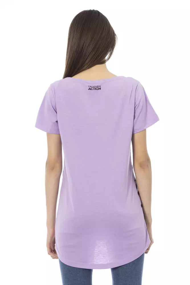 Trussardi Action Purple Cotton Women T-Shirt