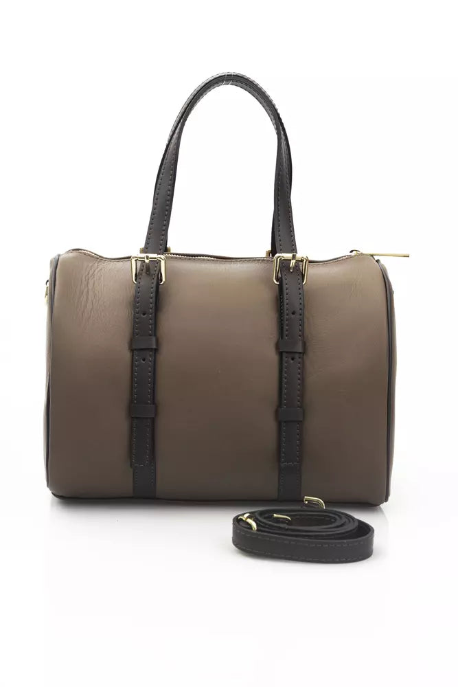 La Martina Brown Calf Leather Men Messenger Bag