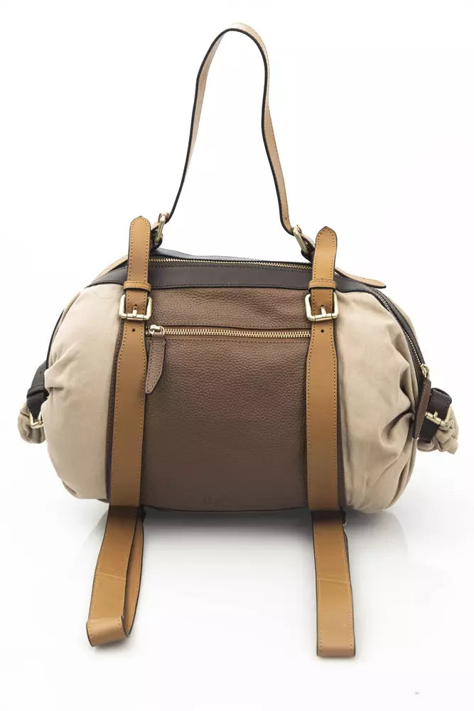 La Martina Beige Calf Leather Women Backpack