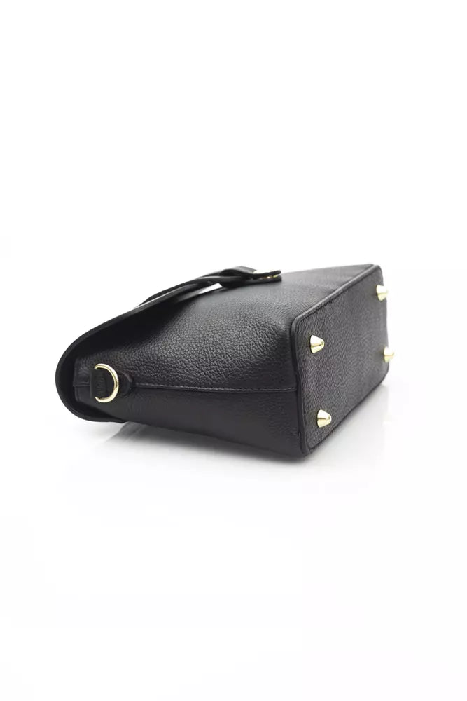 Baldinini Trend Black Cow Leather Women Crossbody Bag