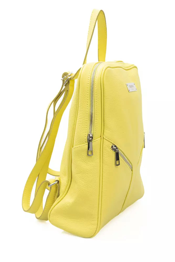 Baldinini Trend Yellow Leather Women Backpack