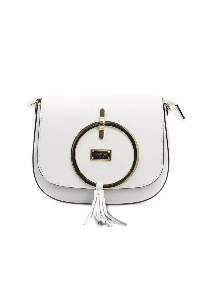 Baldinini Trend White Leather Women Crossbody Bag