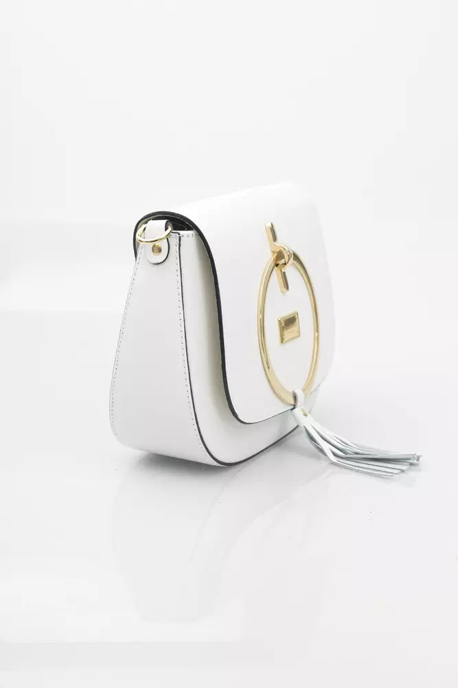 Baldinini Trend White Leather Women Crossbody Bag