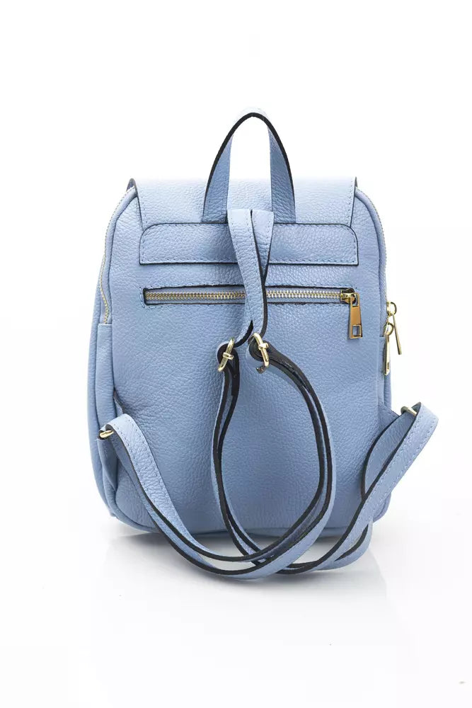 Baldinini Trend Light-Blue Cow Leather Women Backpack