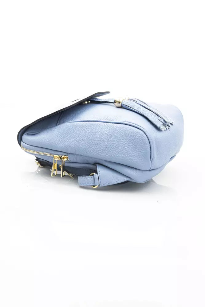 Baldinini Trend Light-Blue Cow Leather Women Backpack