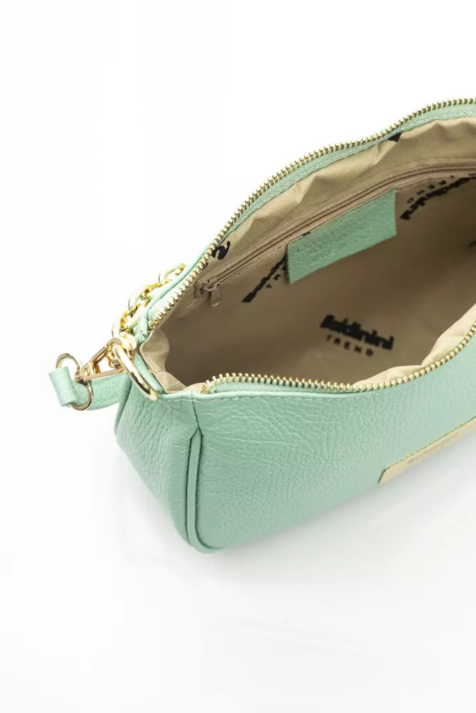 Baldinini Trend Green Leather Women Shoulder Bag