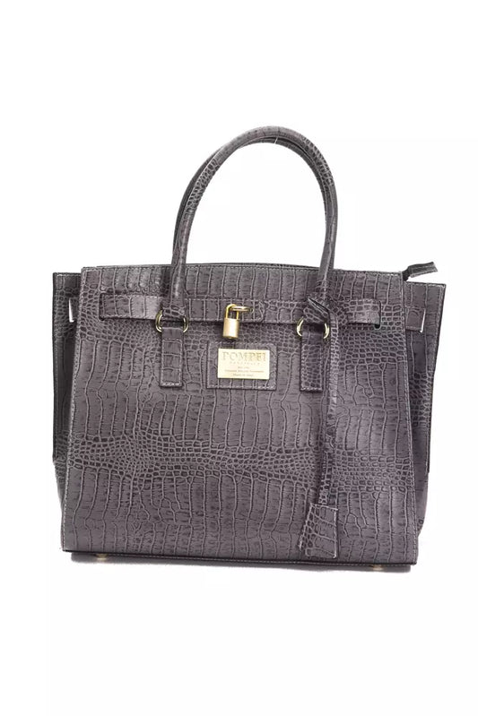 Pompei Donatella Gray Leather Women Handbag