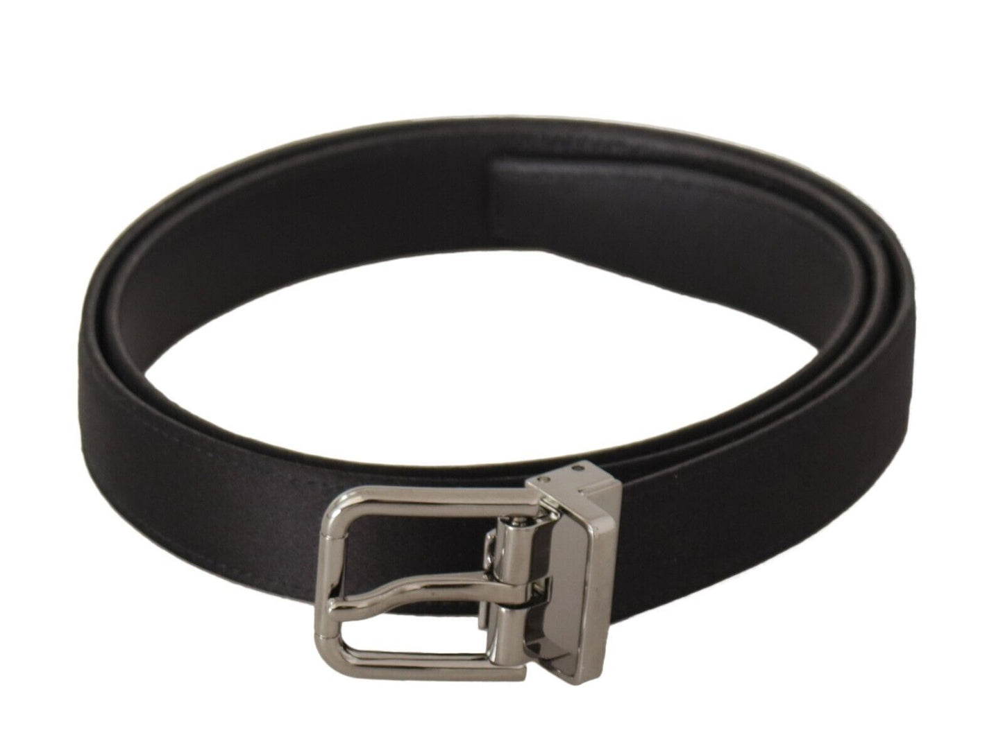 Dolce & Gabbana Elegant Black Leather Belt with Metal Buckle