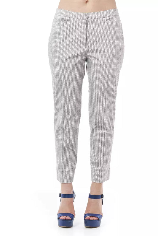 Peserico White Cotton Women Trouser