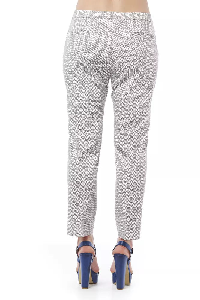 Peserico White Cotton Women Trouser