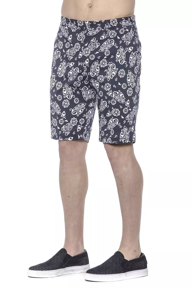 PT Torino Blue Cotton Men Bermuda Shorts