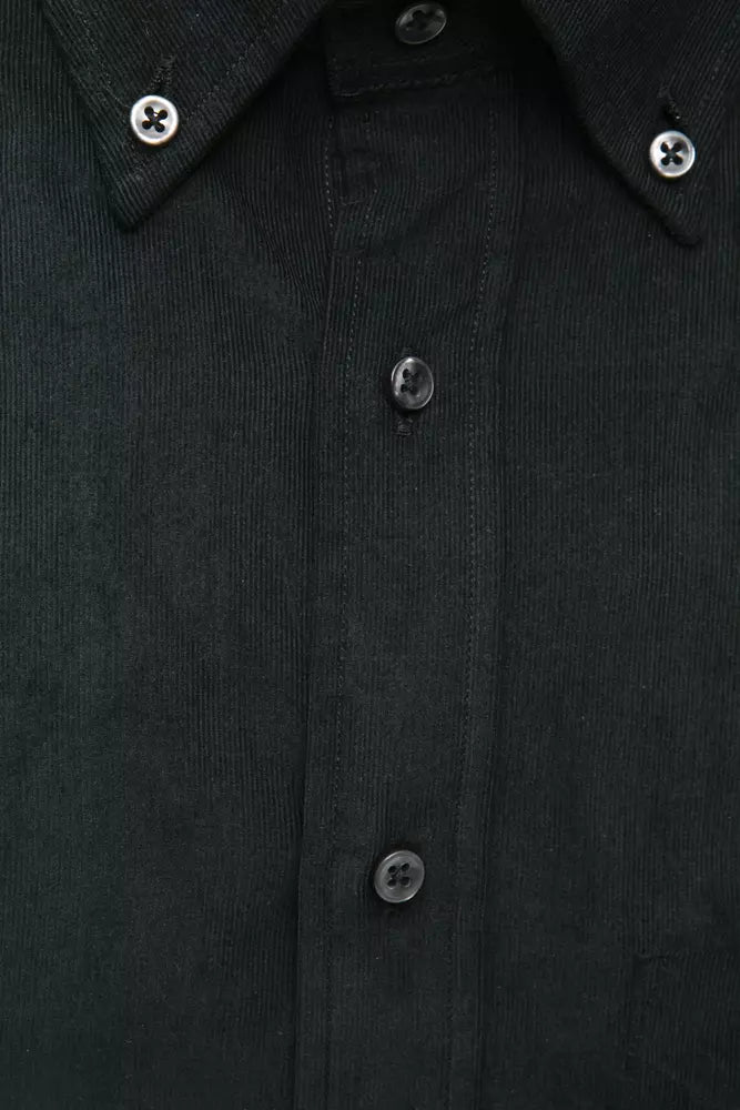 Robert Friedman Black Cotton Men Shirt