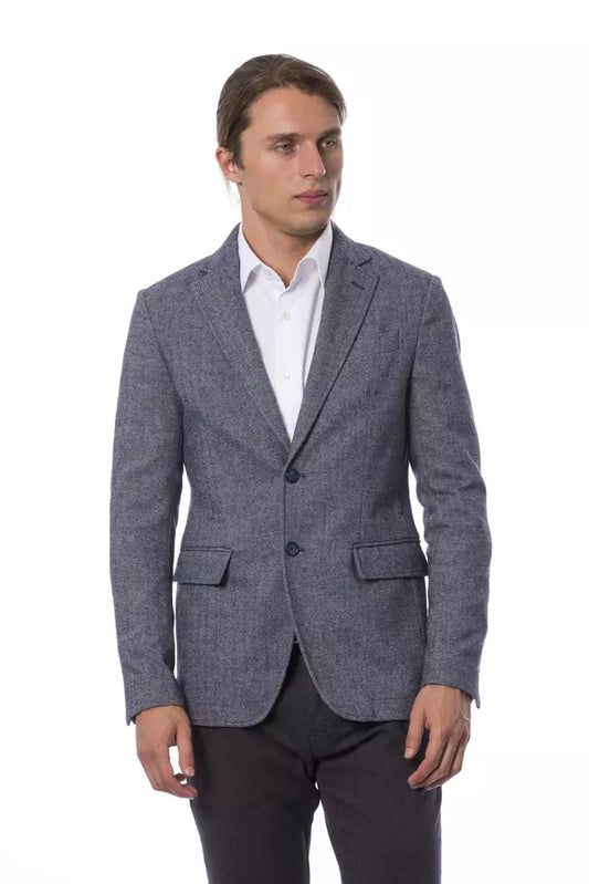 Verri Blue Wool Men Blazer