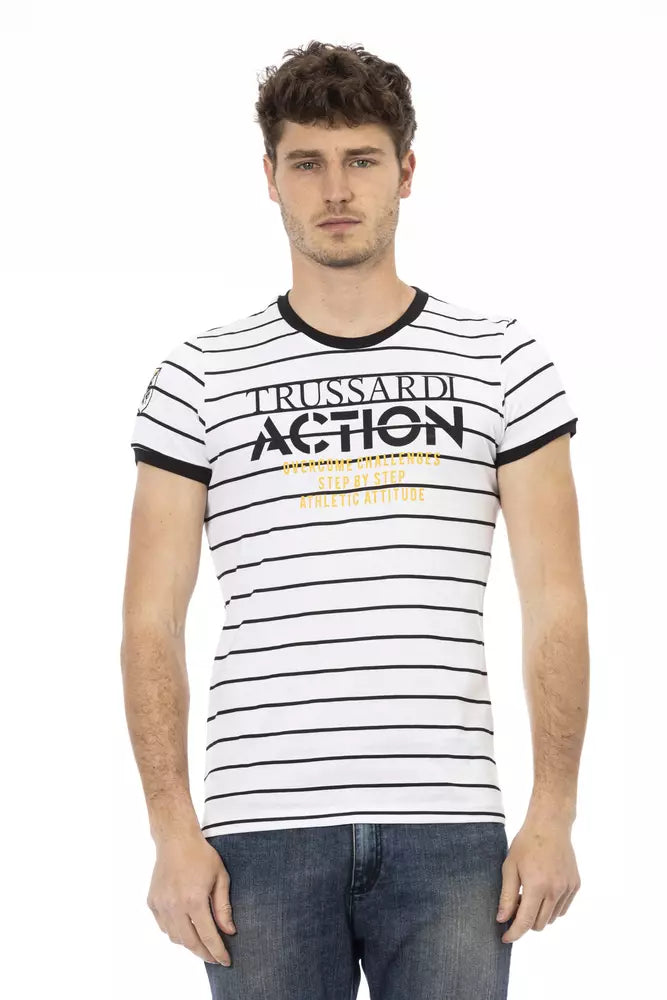 Trussardi Action White Cotton Men T-Shirt