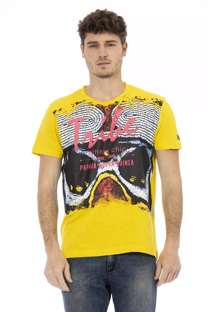 Trussardi Action Yellow Cotton Men T-Shirt