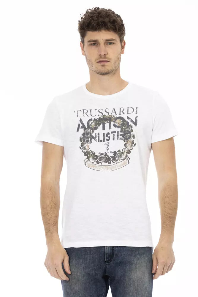 Trussardi Action White Cotton Men T-Shirt