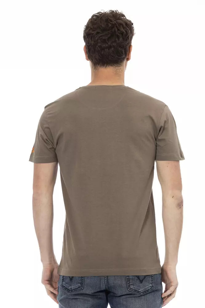 Trussardi Action Brown Cotton Men T-Shirt