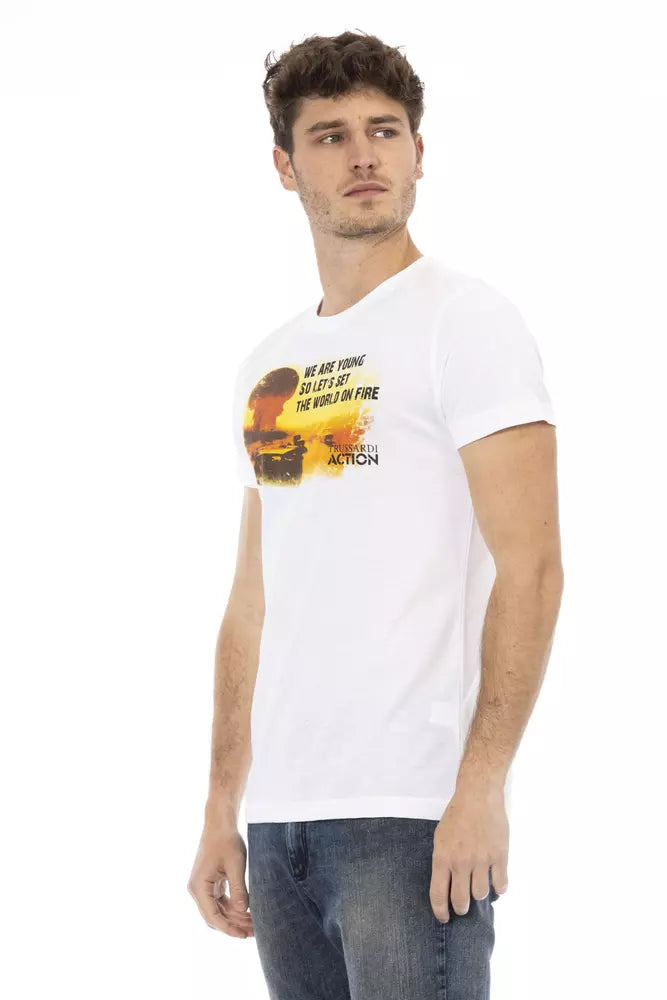 Trussardi Action White Cotton Men T-Shirt