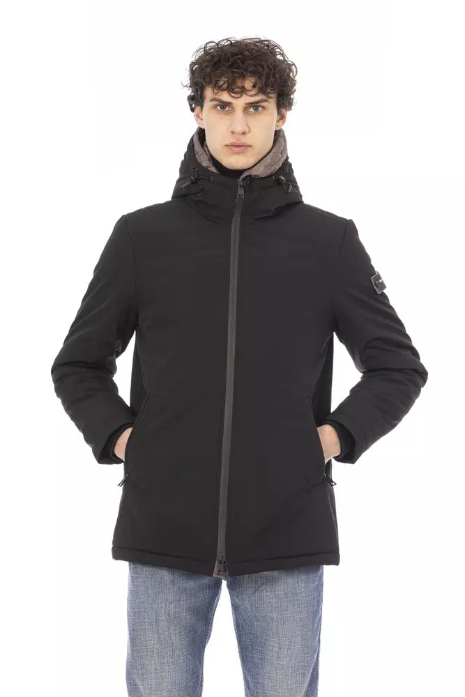 Baldinini Trend Black Polyester Men Jacket