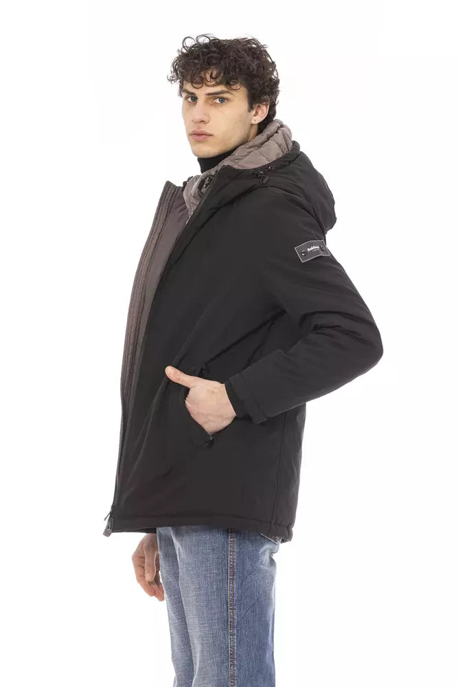 Baldinini Trend Black Polyester Men Jacket