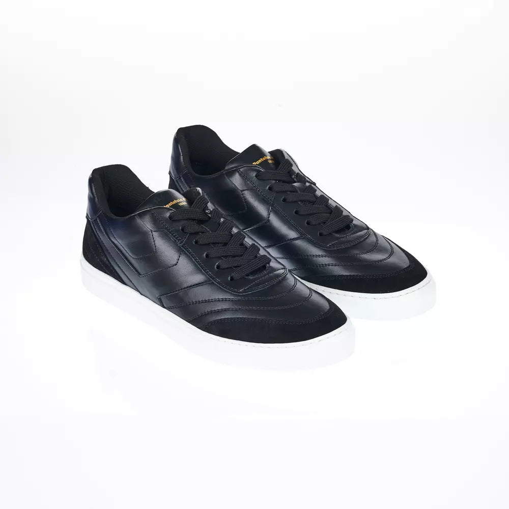 Pantofola D'Oro Black Leather Men Sneaker