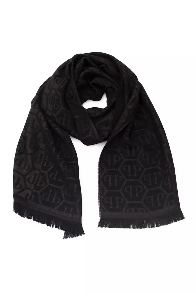 Philipp Plein Brown Wool Men Scarf