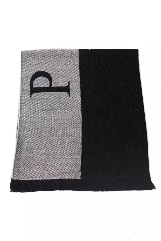 Philipp Plein Gray Wool Men Scarf