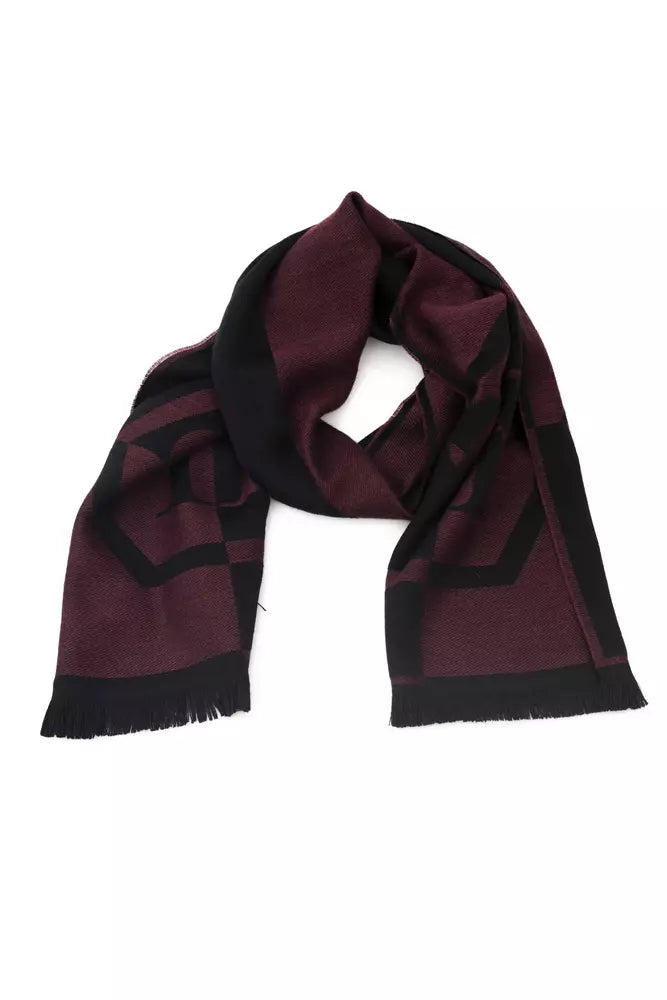 Philipp Plein Burgundy Wool Men Scarf