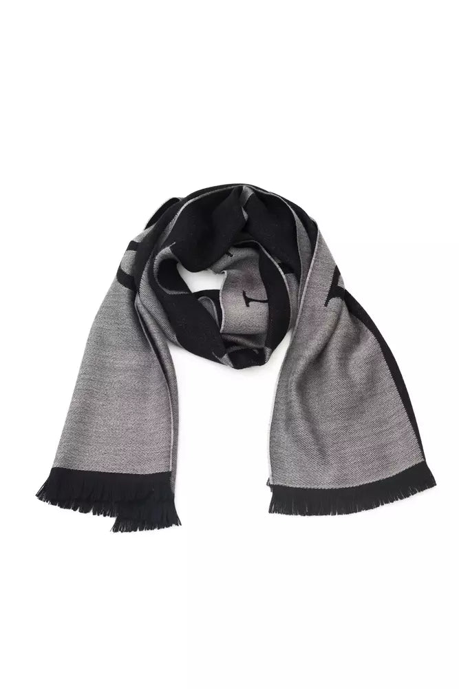 Philipp Plein Gray Wool Men Scarf