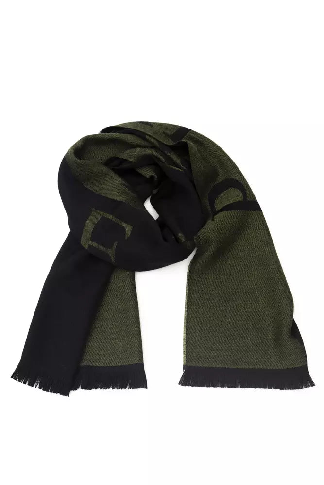 Philipp Plein Green Wool Men Scarf